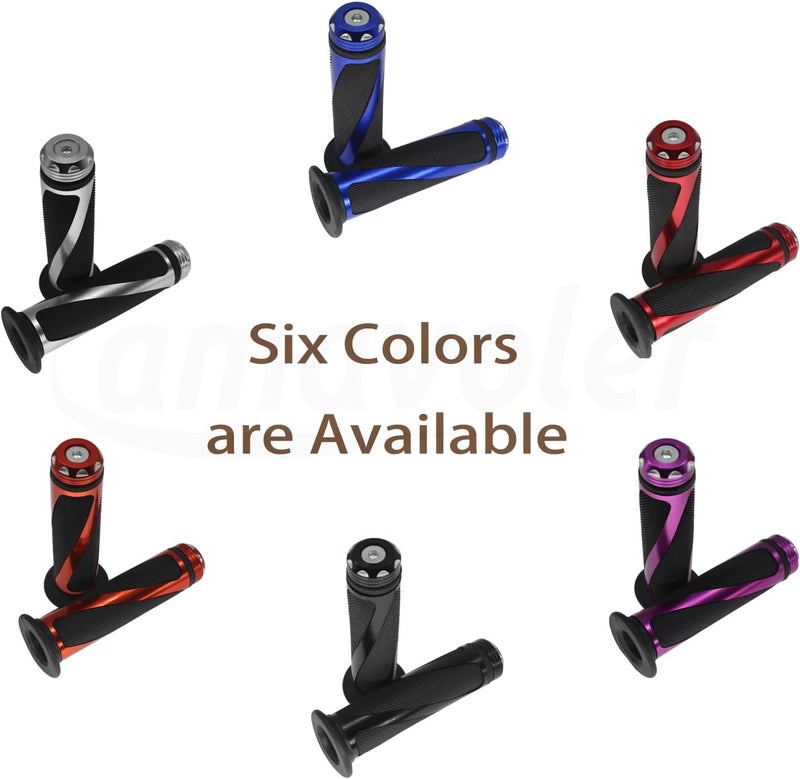 amavoler Universal Motorcycle Handlebar Grips Fits for Motorcycles with 7/8" Left Grip and 1" Right - Image 3